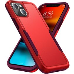 Mobigear Heavy Armor Coque iPhone 14 Plus Coque arrière Rigide Anti-Chocs - Rouge