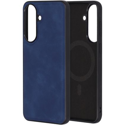 Mobiparts Classic Coque Samsung Galaxy A57 MagSafe Coque arrière en TPU,Similicuir - Sapphire Blue