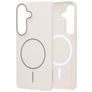 Mobiparts Slim Line Coque Samsung Galaxy S26 MagSafe Coque arrière Rigide - Off White