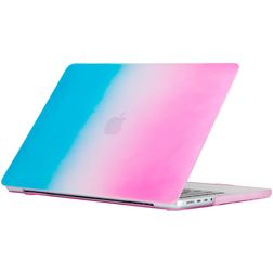 Mobigear Rainbow Matte MacBook Pro 14 Pouces (2021-2026) Coque - Bleu / Rose - Model A2442 / A2779 / A2918 / A2992 / A3401 / A3112 / A3434 / A3427 / A3426