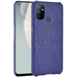 Mobigear Croco Coque OnePlus Nord N100 Coque arrière Rigide - Bleu