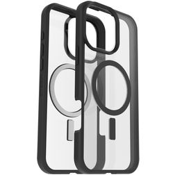 OtterBox React iPhone 16 Pro Max MagSafe Plastique rigide Coque arrière Antichoc - Transparent / Noir