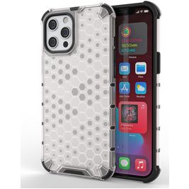 Mobigear Honeycomb Coque iPhone 13 Pro Coque arrière Rigide Anti-Chocs - Blanc
