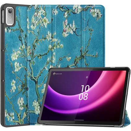 Mobigear Tri-Fold Coque Lenovo Tab P11 Gen 2 Etui - Fleurs d'amande