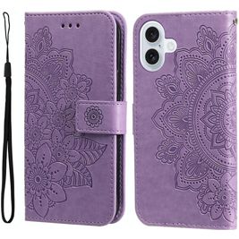 Mobigear Flowers Housse iPhone 17 Etui Porte-Monnaie - Violet