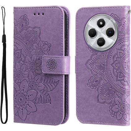 Mobigear Flowers Xiaomi Redmi 14C Étui Portefeuille - Violet
