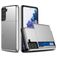 Mobigear Card Coque Samsung Galaxy S21 Coque arrière Rigide Anti-Chocs avec Porte-Cartes - Argent