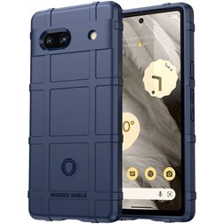 Mobigear Rugged Shield Google Pixel 7a TPU souple Coque arrière Antichoc - Bleu