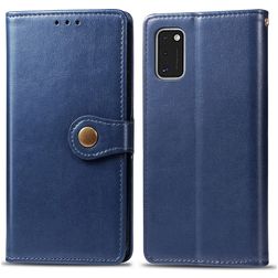Mobigear Snap Button Housse Samsung Galaxy A41 Etui Porte-Monnaie - Bleu