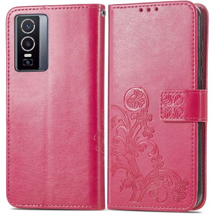 Mobigear Clover Vivo Y76 Étui Portefeuille - Magenta
