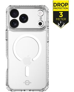 ITSKINS Level 2 HybridMagClear R Coque Transparente iPhone 17 Pro Max MagSafe Coque arrière Rigide Anti-Chocs - Transparent