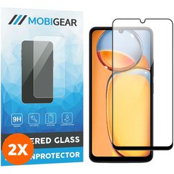 Mobigear Premium Xiaomi Redmi 13C Verre trempé Protection d'écran - Compatible Coque - Noir (Lot de 2)