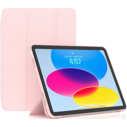 Mobigear Tri-Fold Gel Coque iPad 11 (2025) Etui en TPU,Similicuir - Rose