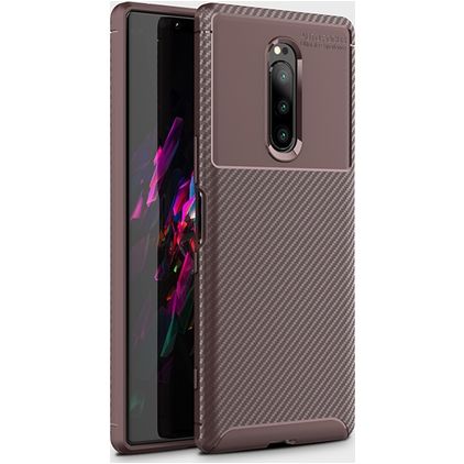 Mobigear Racing Coque Sony Xperia XZ4 Coque arrière en TPU Souple - Marron