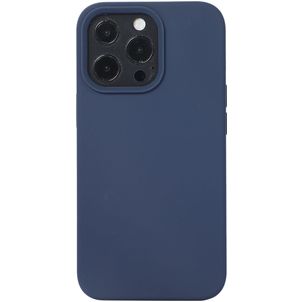 Mobigear Rubber Touch Coque iPhone 14 Pro Coque arrière en Silicone - Bleu Marin