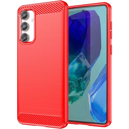 Mobigear Brushed Slim Samsung Galaxy M55 TPU souple Coque arrière - Rouge