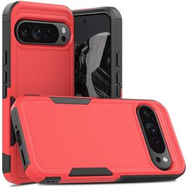 Mobigear Heavy Armor Coque Google Pixel 9 Pro XL Coque arrière Rigide Anti-Chocs - Rouge
