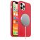 Mobigear Rubber Touch Coque iPhone 12 MagSafe Coque arrière en Silicone - Rouge