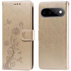 Mobigear Flowers Housse Google Pixel 11 Pro Etui Porte-Monnaie - Or