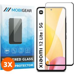 Mobigear Premium Xiaomi 12 Lite Verre trempé Protection d'écran - Compatible Coque (Lot de 3)