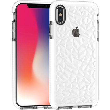 Mobigear Diamond Coque iPhone XS Max Coque arrière Rigide - Blanc / Transparent