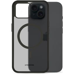 Mobilize Hybrid iPhone 15 MagSafe Plastique rigide Coque arrière Antichoc - Noir