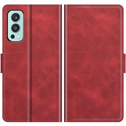 Mobigear Slim Magnet Housse OnePlus Nord 2 Etui Porte-Monnaie - Rouge