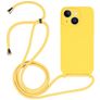 Mobigear Lanyard iPhone 15 Coque avec cordon en Silicone - Jaune