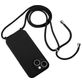 Mobigear Lanyard iPhone 15 Plus Coque avec cordon en Silicone - Noir
