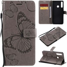 Mobigear Butterfly Housse Huawei Y6p Etui Porte-Monnaie - Gris