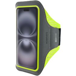 Mobiparts Comfort Fit Brassard Téléphone iPhone 16 Brassard Coque de Sport en Neoprène - Neon Green