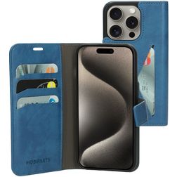 Mobiparts Classic Wallet iPhone 15 Pro Étui Portefeuille - Steel Blue