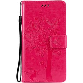 Mobigear Tree Housse Samsung Galaxy S21 Etui Porte-Monnaie - Magenta
