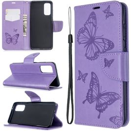 Mobigear Butterfly Housse Samsung Galaxy S20 Etui Porte-Monnaie - Violet