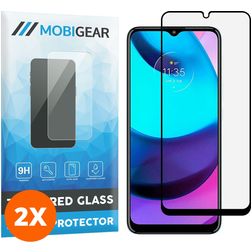 Mobigear Premium Motorola Moto E20 Verre trempé Protection d'écran - Compatible Coque - Noir (Lot de 2)