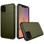 Mobigear Card Coque iPhone 11 Pro Coque arrière Rigide Anti-Chocs avec Porte-Cartes - Vert armée