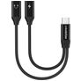 Mobilize Splitter - Adaptateur USB-C vers USB-C 0.15 mètre - Noir