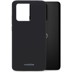 Mobilize Rubber Gelly Coque Motorola Edge 40 Neo Coque arrière en TPU Souple - Matt Black