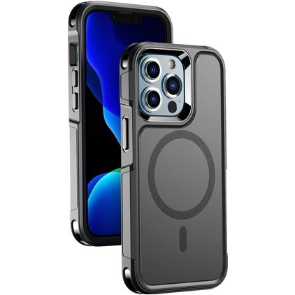 Mobigear Traveller Coque iPhone 13 Pro Max MagSafe Coque arrière Rigide Anti-Chocs - Noir