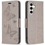 Mobigear Butterfly Housse Samsung Galaxy S23 FE Etui Porte-Monnaie - Gris