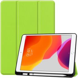Mobigear Tri-Fold Gel Coque iPad 7 (2019) Etui en TPU,Similicuir + Porte-crayon - Vert