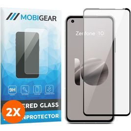 Mobigear Premium ASUS Zenfone 10 Verre trempé Protection d'écran - Compatible Coque - Noir (Lot de 2)