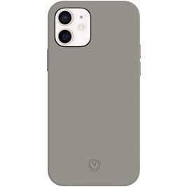 Valenta Snap Luxe Coque iPhone 12 Mini Coque arrière en Cuir Véritable - Gris