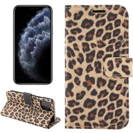 Mobigear Leopard Housse iPhone 13 Mini Etui Porte-Monnaie - Jaune