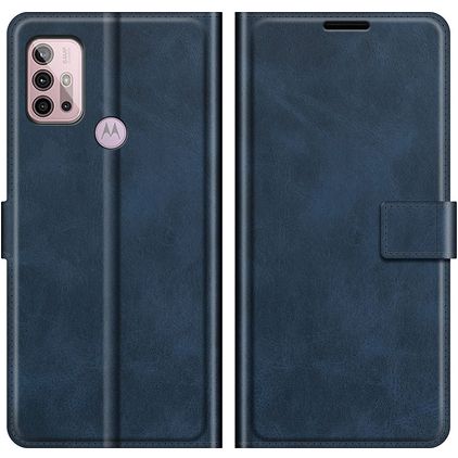 Mobigear Wallet Housse Motorola Moto G10 Etui Porte-Monnaie - Bleu