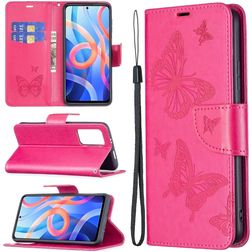 Mobigear Butterfly Housse POCO M4 Pro 5G Etui Porte-Monnaie - Magenta