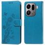 Mobigear Flowers OPPO Find X9 Pro Étui Portefeuille - Bleu