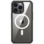 Valenta Full Cover Coque iPhone 14 Plus MagSafe Coque arrière en Verre trempé Anti-Chocs - Transparent / Noir