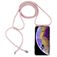 Mobigear Lanyard iPhone XS Coque avec cordon en TPU Souple - Transparent / Rose doré