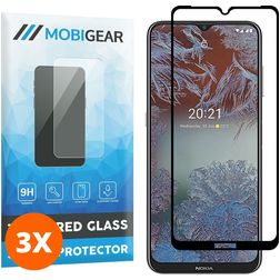 Mobigear Premium Nokia G10 Verre trempé Protection d'écran - Compatible Coque - Noir (Lot de 3)